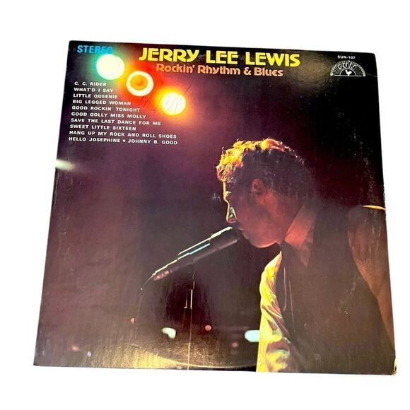 RARE JERRY LEE LEWIS “ROCKIN’ RHYTHM & BLUES” VINYL RECORD LP SUN RECORDS - Picture 1 of 7